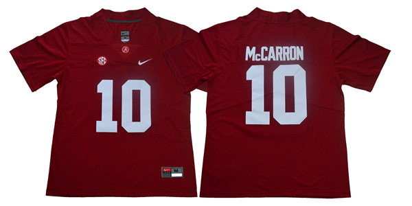Men's Alabama Crimson Tide #10 AJ McCarron Nike Red Football Jersey