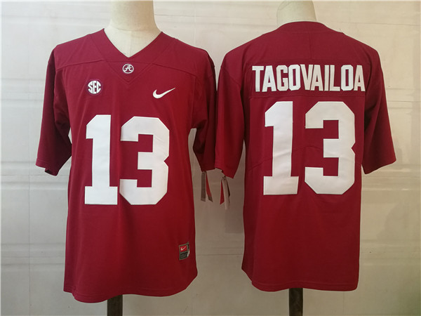 Men's Alabama Crimson Tide #13 Tua Tagovailoa Nike Red Football Jersey