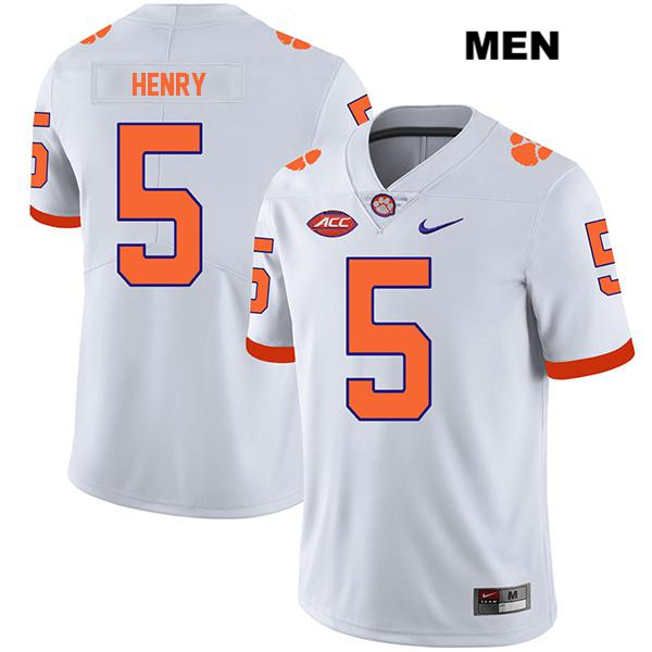 Men's Clemson Tigers #5 K.J. Henry White Stitched Nike NCAA Football Jersey