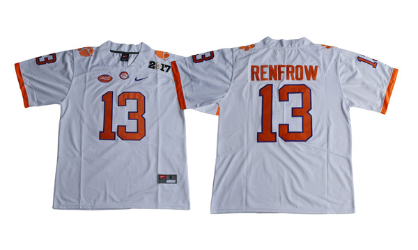 Men's Clemson Tigers #13 Hunter Renfrow White Stitched Nike NCAA Football Jersey