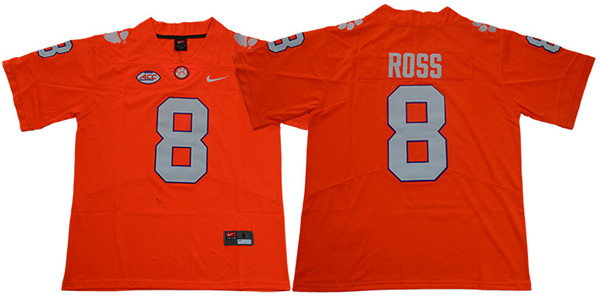 Men's Clemson Tigers #8 Justyn Ross Nike Orange Stitched Nike NCAA Football Jersey