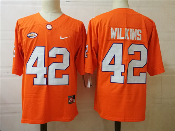 Men's Clemson Tigers #42 Christian Wilkins Orange Stitched Nike NCAA Football Jersey