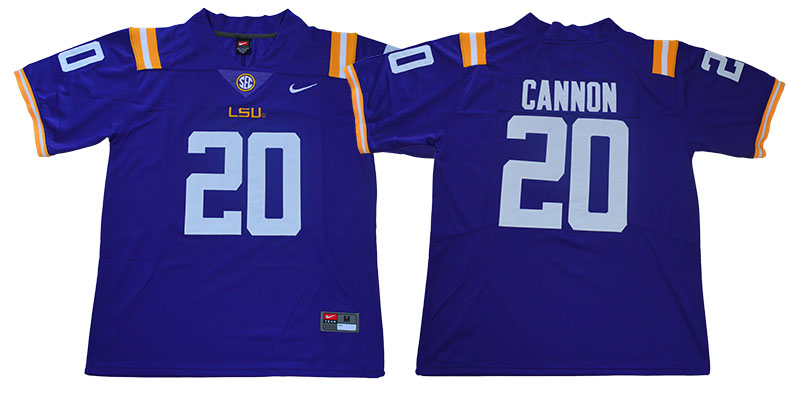 Men's LSU Tigers #20 Billy Cannon Purple Stitched Nike NCAA Football Jersey