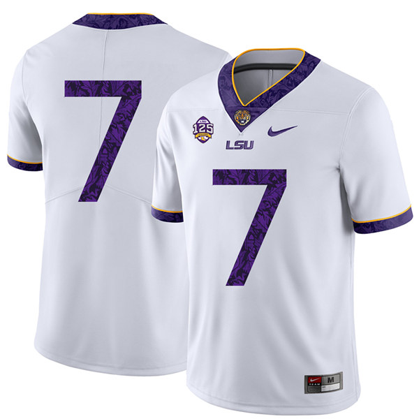 Men's LSU Tigers #7 Patrick Peterson White alternate 150TH Anniversary Football Jersey