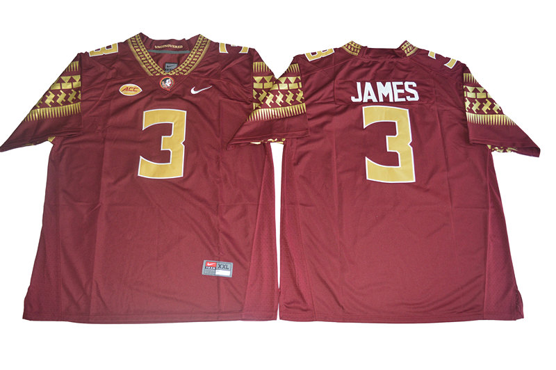 Mens's Florida State Seminoles #3 Derwin James Jr. Nike Garnet College Football Game Jersey