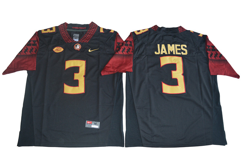 Mens's Florida State Seminoles #3 Derwin James Jr. Black College Football Game Jersey