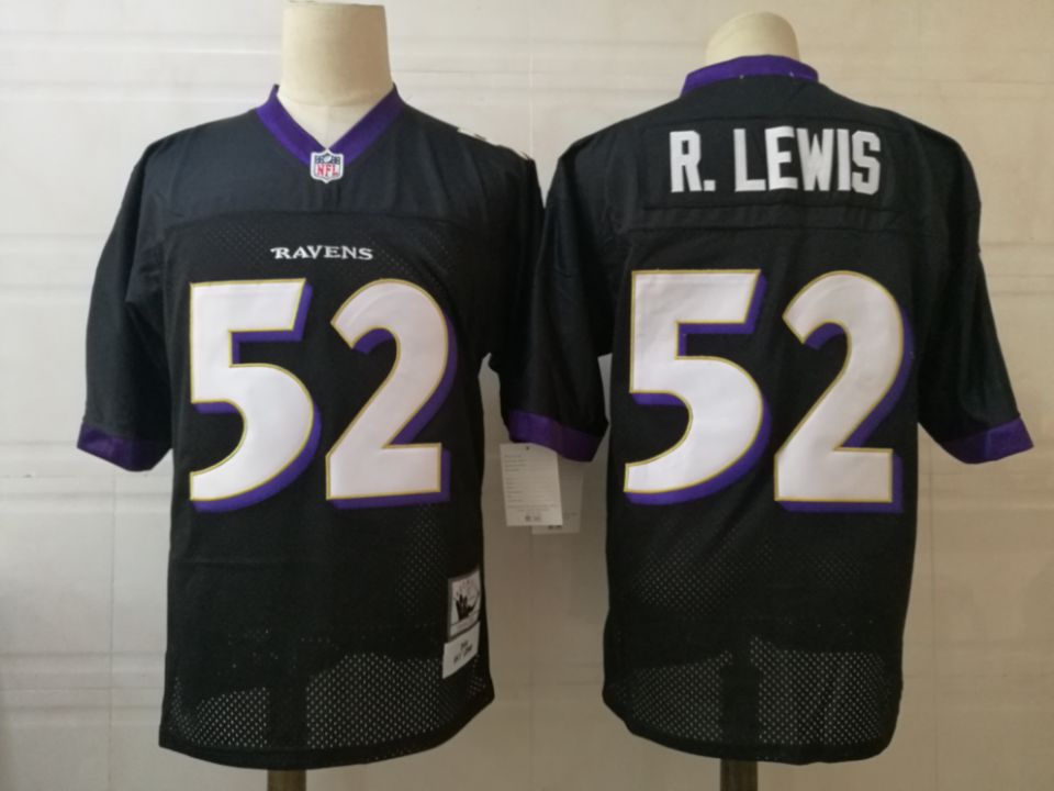 Men's Baltimore Ravens #52 Ray Lewis Mitchell & Ness 2004 Authentic Retired Player Jersey - Black