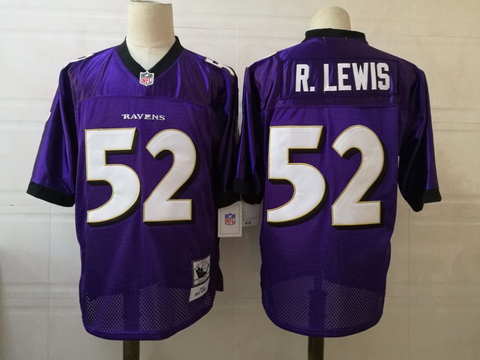 Men's Baltimore Ravens #52 Ray Lewis Mitchell & Ness 2004 Authentic Retired Player Jersey -Purple