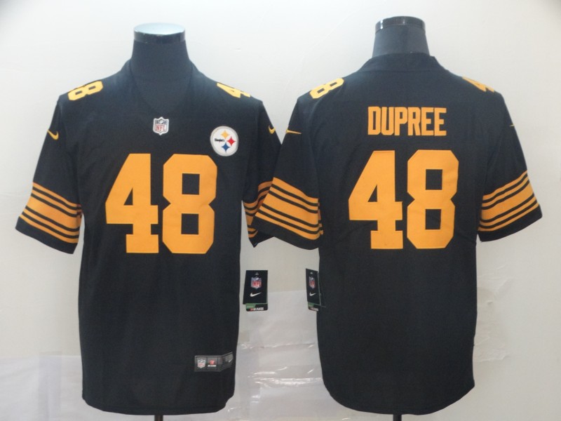 Men's Pittsburgh Steelers #48 Bud Dupree Nike Black Vapor Untouchable Color Rush Jersey
