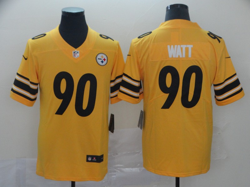 Men's  Pittsburgh Steelers #90 T. J. Watt Nike Gold Inverted Limited Jersey