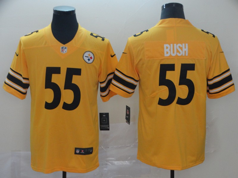 Men's  Pittsburgh Steelers #55 Devin Bush Jr. Nike Gold Inverted Legend Jersey