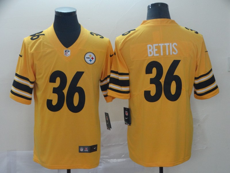 Men's  Pittsburgh Steelers #36 Jerome Bettis Nike Gold Inverted Legend Jersey