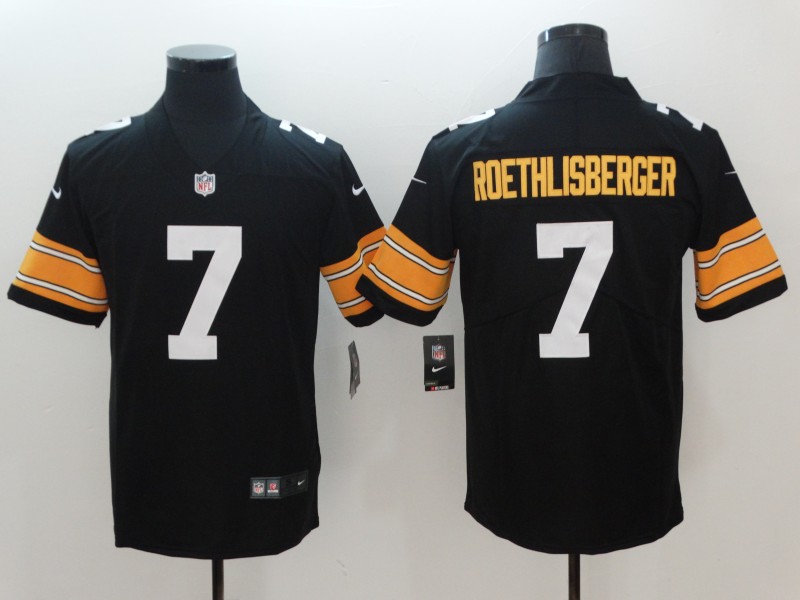 Men's  Pittsburgh Steelers #7 Ben Roethlisberger Nike Black Big Number Limited Jersey