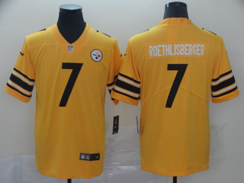 Men's  Pittsburgh Steelers #7 Ben Roethlisberger Nike Gold Inverted Legend Jersey