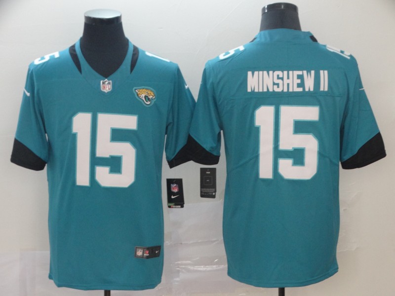 Men's Jacksonville Jaguars #15 Gardner Minshew II Nike Teal Alternate Vapor Jersey