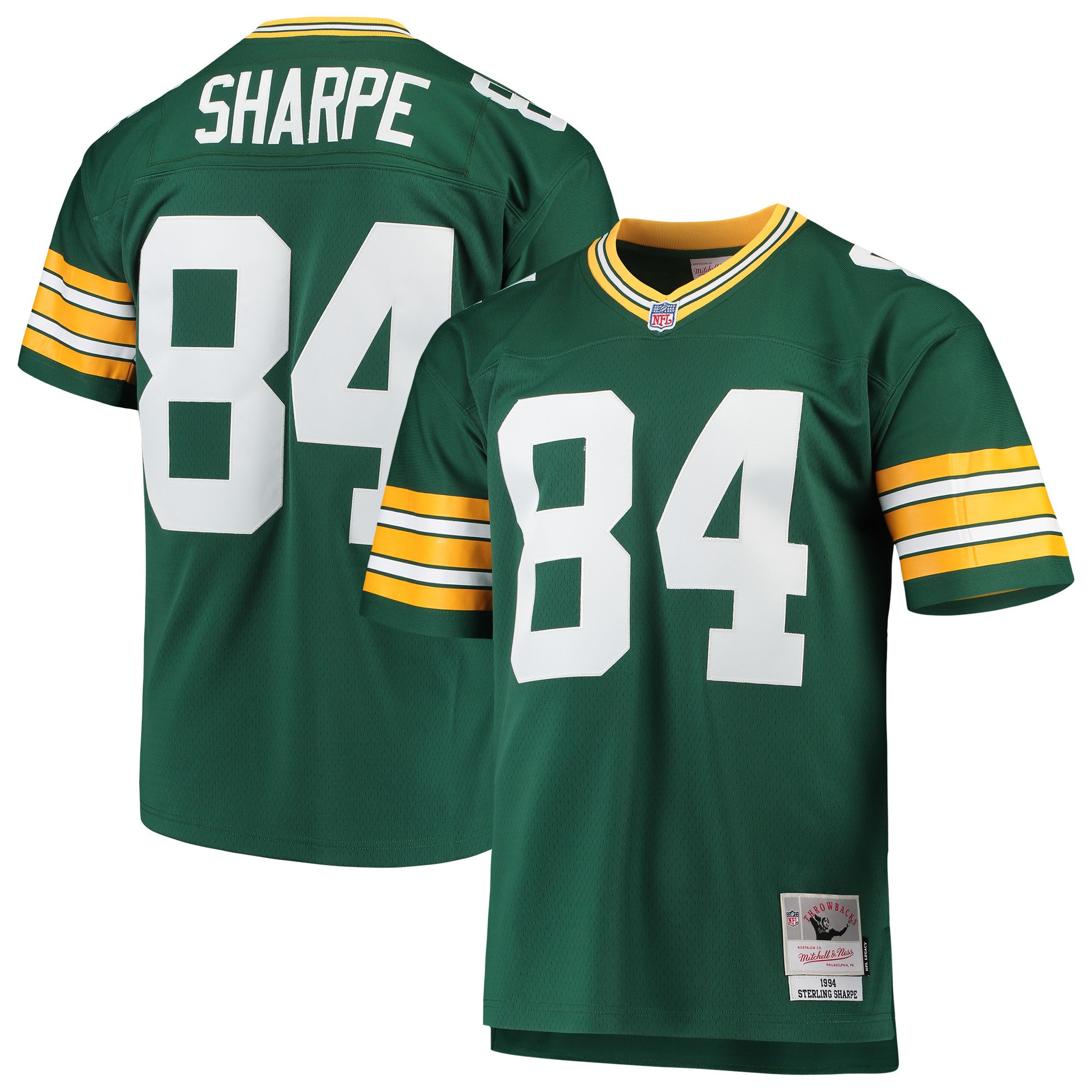 Men's Green Bay Packers #84 Sterling Sharpe Mitchell & Ness Green 1994 Retired Player Jersey