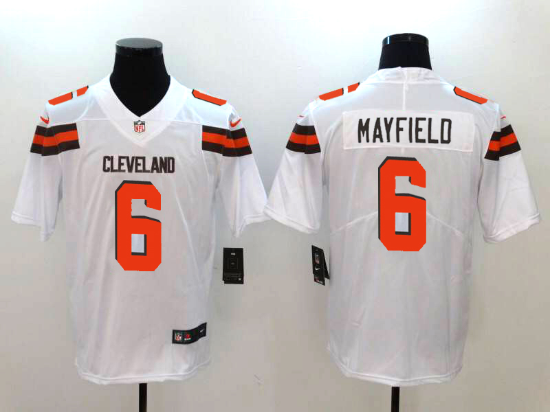 Men's Cleveland Browns #6 Baker Mayfield Stitched Nike White Vapor Player Limited Jersey