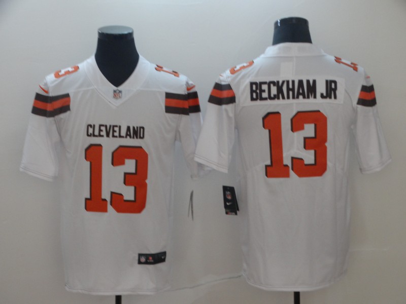 Men's Cleveland Browns #13 Odell Beckham Jr. Stitched Nike White Vapor Player Limited Jersey