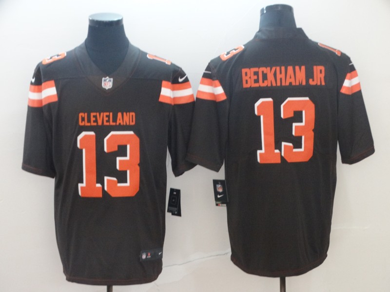 Men's Cleveland Browns #13 Odell Beckham Jr Stitched Nike Brown Vapor Player Limited Jersey