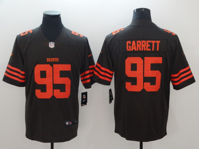Men's Cleveland Browns #95 Myles Garrett Nike Brown Legend Player Jersey