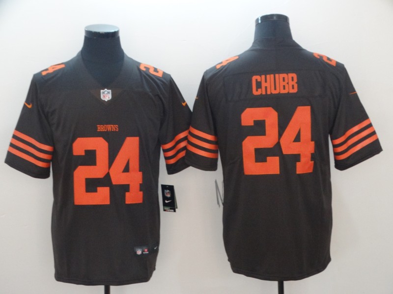 Men's Cleveland Browns #24 Nick Chubb Nike Brown Color Rush Legend Player Jersey