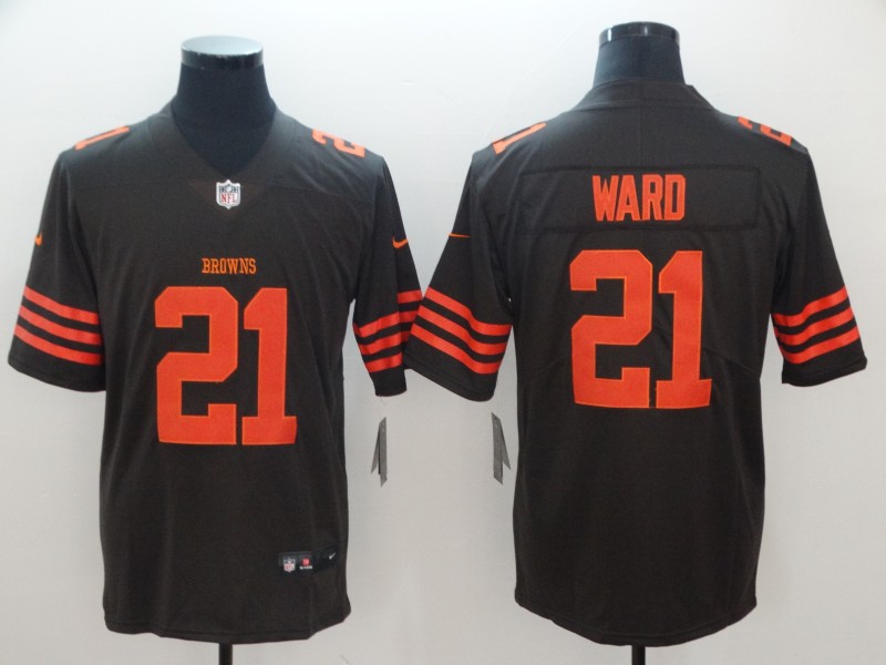Men's Cleveland Browns #21 Denzel Ward Nike Brown Color Rush Legend Player Jersey