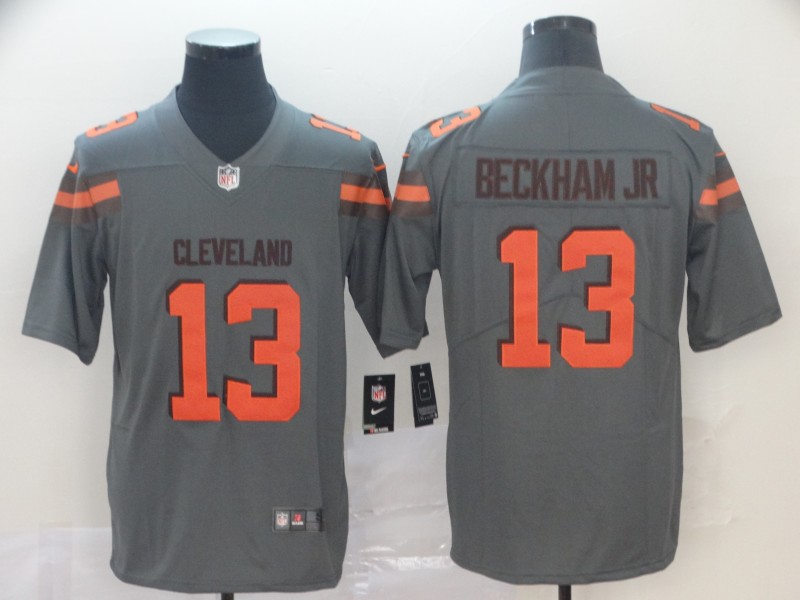 Men's Cleveland Browns #13 Odell Beckham Jr Nike Gray Inverted Legend Jersey