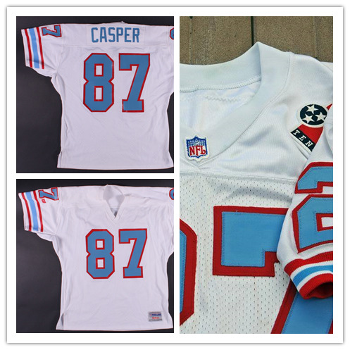 Men's Houston Oilers #87 Dave Casper White Throwback Jersey