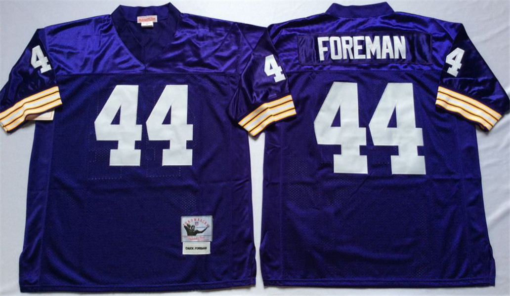 Mens Minnesota Vikings #44 Chuck Foreman  Purple Throwback Jersey