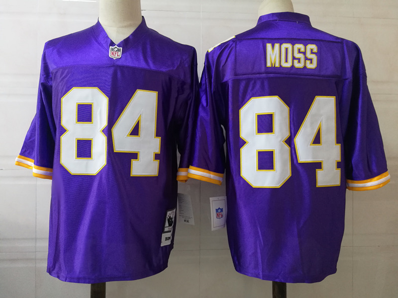 Men's Minnesota Vikings #84 Randy Moss Purple Throwback Jersey