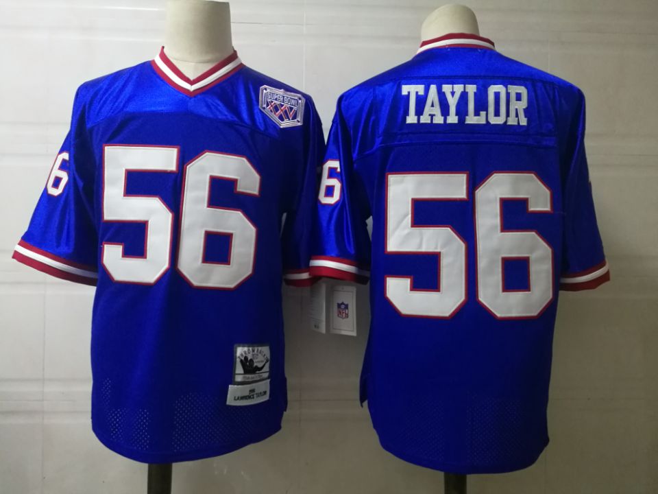 Mens New York Giants #56 Lawrence Taylor Mitchell & Ness Retired Player Vintage Jersey - Royal Blue
