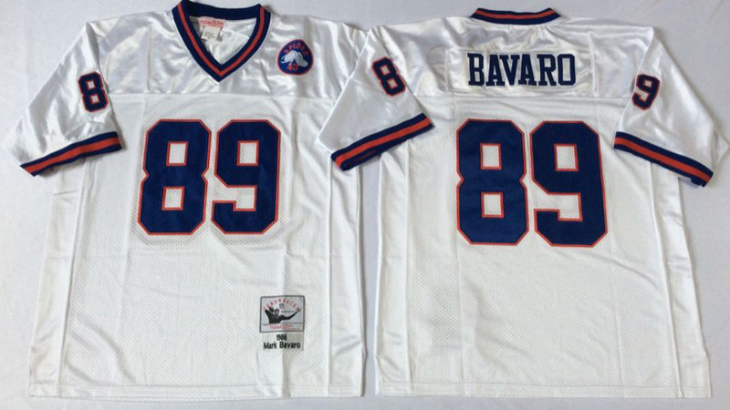 New York Giants #89 Mark Bavar Mitchell & Ness Retired Player Vintage Jersey - White