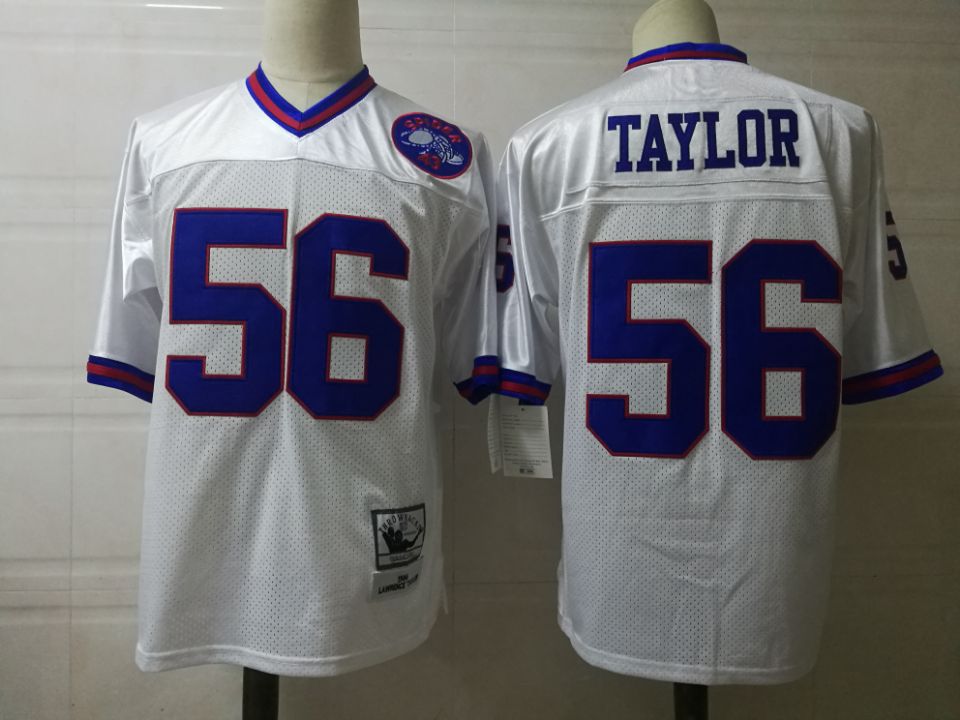 Mens New York Giants #56 Lawrence Taylor Mitchell & Ness Retired Player Vintage Jersey - White