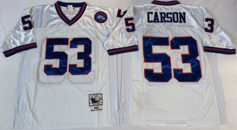 Mens New York Giants #53 Harry Carson  Mitchell & Ness Retired Player Vintage Jersey - White