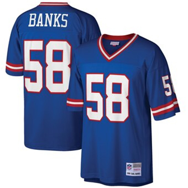 Mens New York Giants #58 Carl Banks Mitchell & Ness Retired Player Vintage Jersey - Royal Blue