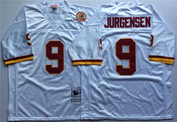 Men's Washington Redskins #9 Sonny Jurgensen White Mitchell & Ness Throwback Vintage Football Jersey