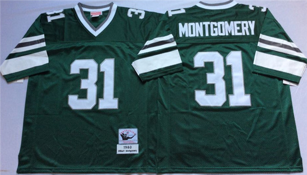Mens Philadelphia Eagles #31 Wilbert Montgomery Retired Player Green Throwback Jersey