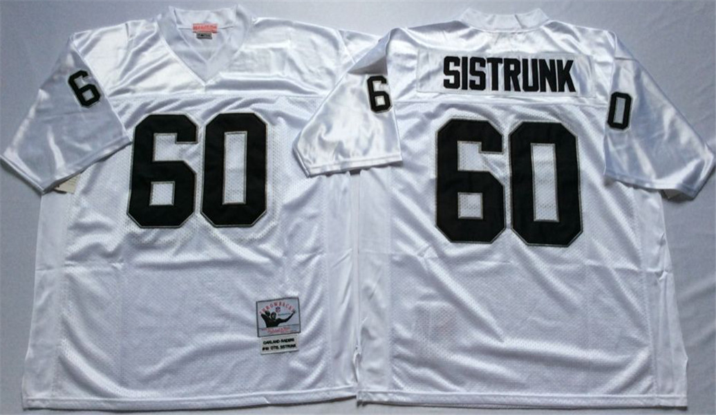 Men's Oakland Raiders #60 Otis Sistrunk White Throwback Jersey