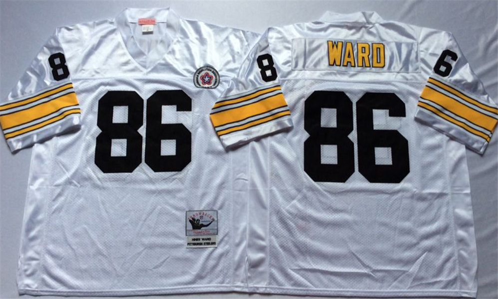 Men's Pittsburgh Steelers #86 hines ward White Throwback Jersey