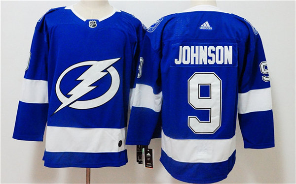 Men's Tampa Bay Lightning #9 Tyler Johnson adidas Home Blue Jersey