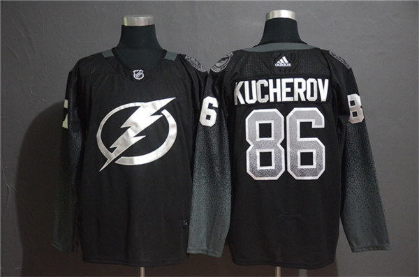 Men's Tampa Bay Lightning #86 Nikita Kucherov  adidas Black Alternate Player Jersey