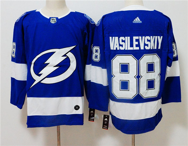 Men's Tampa Bay Lightning #88 Andrei Vasilevskiy adidas Home Blue Jersey