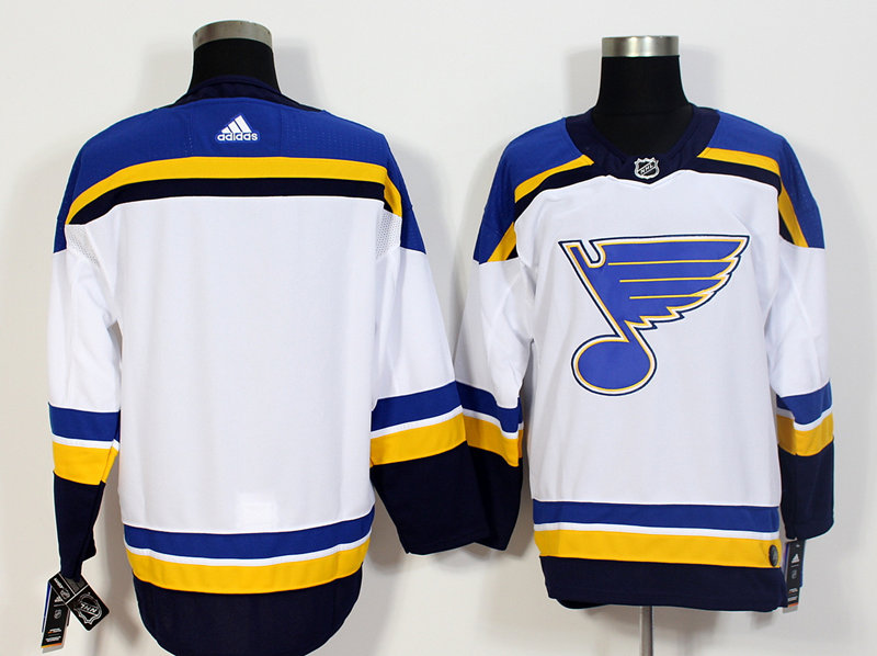 Men's St. Louis Blues Blank  adidas Away White Jersey