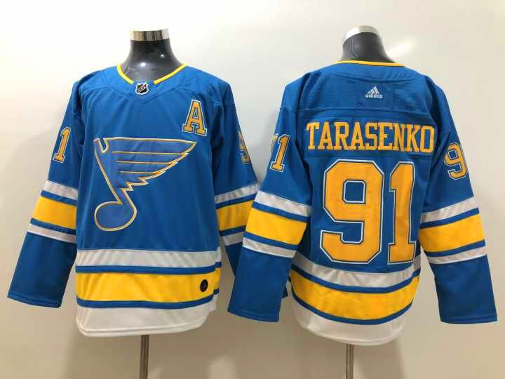 Men's St. Louis Blues #91 Vladimir Tarasenko adidas Blue Alternate Jersey