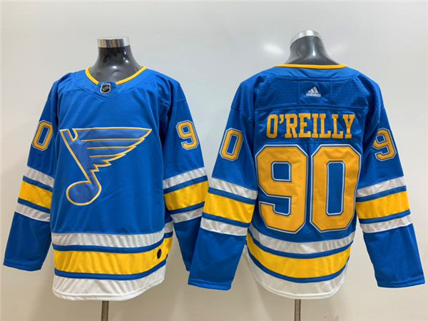 Men's St. Louis Blues #90 Ryan O'Reilly adidas Blue Alternate Jersey