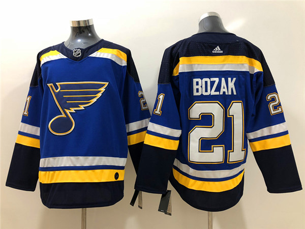 Men's St. Louis Blues #21 Tyler Bozak adidas Home Blue Jersey