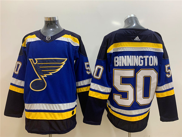 Men's St. Louis Blues #50 Jordan Binnington adidas Home Blue Jersey
