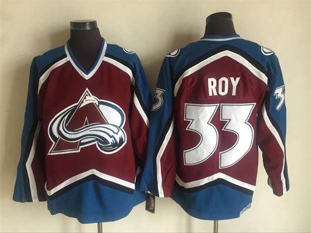 Men's Colorado Avalanche #33 Patrick Roy Maroon CCM Throwback Jersey