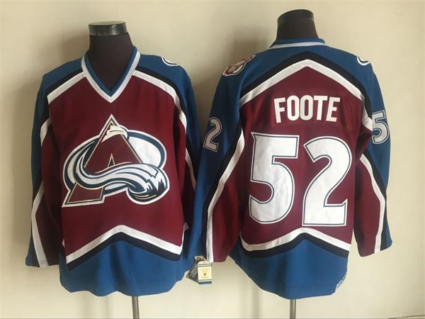 Men's Colorado Avalanche #52 Adam Foote Red CCM Throwback Jersey