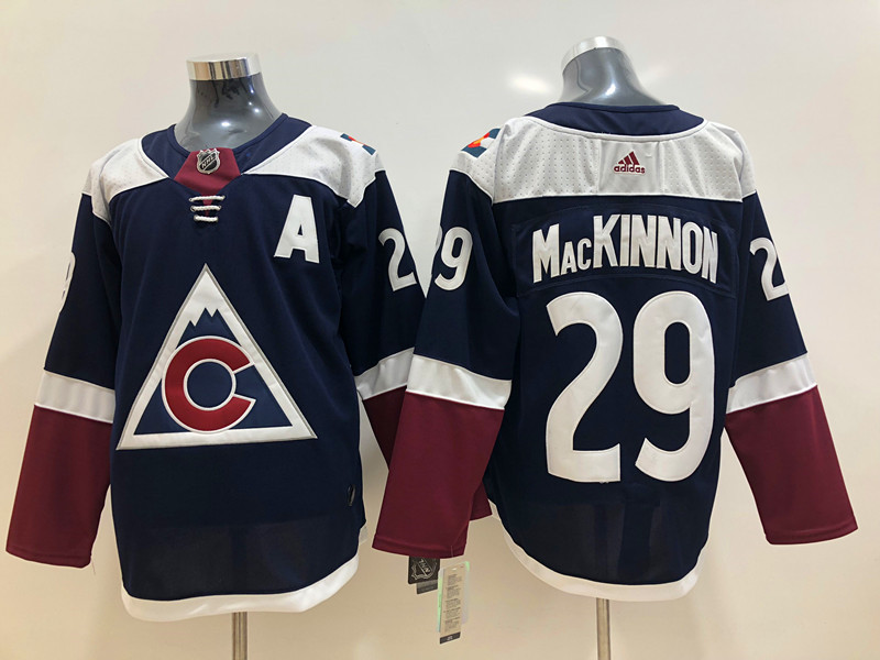 Men's Colorado Avalanche #29 Nathan MacKinnon  adidas Alternate Navy Player Jersey